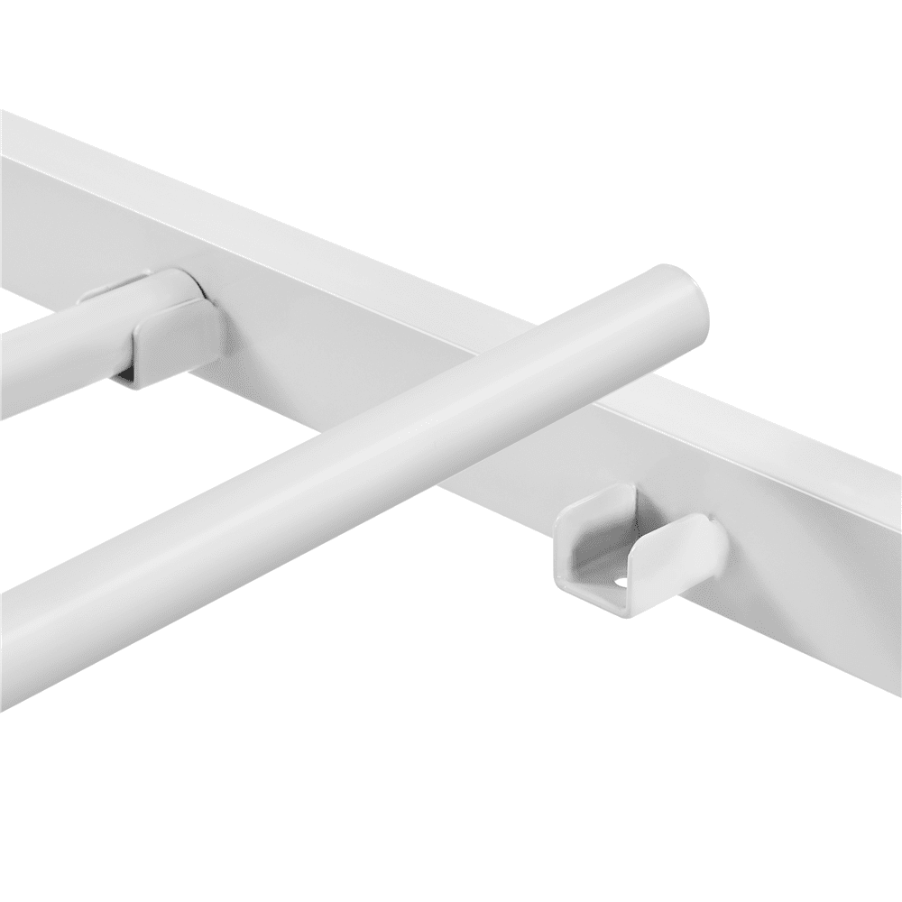 FullFurnique Cadre de Lit Plateforme en Métal Simple avec Tête et Pied de Lit, Double, Blanc