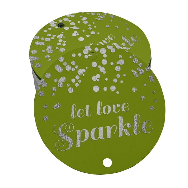 Inkdotpot Real Silver Foil Let Love Sparkle Wedding Tags Favor Hang Paper Tags 100 Pieces