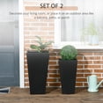 thumbnail image 4 of Outsunny Ensemble de 2 Pots de Fleurs d'Extérieur avec Trous de Drainage, Noir, 4 of 10