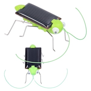 Solar Power Grasshopper, Miniature Vibrating Motor Solar Powered Walking Grasshopper  for Kids for Children for Learning