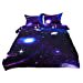 thumbnail image 3 of Housse de Couette Ciel Étoilé Lune Nuit Violet Foncé Format Grand 3 Pcs, 3 of 10