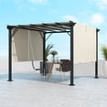thumbnail image 2 of Outsunny 10' x 10' Retractable Pergola Canopy for Backyard, Garden, Beige, 2 of 10