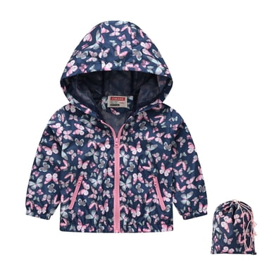 Économies d'Hiver! SROBPTY Veste Imprimée Veste à Capuche pour Garçons et Filles, Vestes d'Hiver pour Tout-Petits Bleu Foncé, 5 Ans