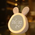 thumbnail image 1 of Alarm Clock with Night Light Rechargeable Sleeping Decoration Sleeping Alarm Morning Digital Display Animal Decoration Bedside Electronic Cordless Pink, 1 of 7