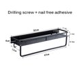 thumbnail image 2 of Space Aluminum Hollowed Storage Shelf Strong Bearing Storage Rack Wall Mounted Cooker Holder Organizer with 5 Hooks for Kitchen Bathroom, 2 of 8
