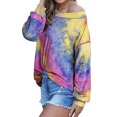 thumbnail image 3 of Women Tie Dyed Rainbow Printed Long Sleeve Sweatshirt, 3 of 4