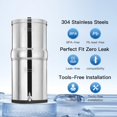 thumbnail image 3 of FACHIOO 2.25 Gallon Stainless Steel Gravity-Fed Water Filter System with 2 White Ceramics Purification Washable Filter, Portable Countertop Filter Sy, 3 of 9