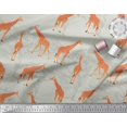 thumbnail image 2 of Soimoi Gray Satin Silk Fabric Giraffe Forest Decor Fabric Printed BTY 42 Inch Wide, 2 of 2