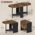 thumbnail image 2 of CoSoTower Oval Folding Dining Table, Space Saving Drop Leaf Kitchen Table for Dining Room, Living Room, Rustic Brown, 2 of 7
