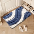 thumbnail image 3 of Non Slip Bath Mat 24 in x 16 in Soft Absorbent Polyester Bathroom Carpet Mat Machine Washable Blue Gray, 3 of 6