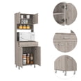 thumbnail image 4 of TUHOME Della 60 Kitchen Pantry Engineered Wood Pantries in  Gray, 4 of 9