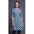 thumbnail image 3 of Bimba Kurtis Courtes pour Femmes Imprimées à Col Mandarin Robe à Manches Retroussables, 3 of 6
