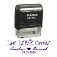 thumbnail image 1 of Printtoo Personalized Violet Self Inking Let Love Grow Stamp Custom Wedding Favor Rubber Stamper-58 x 22 mm, 1 of 6