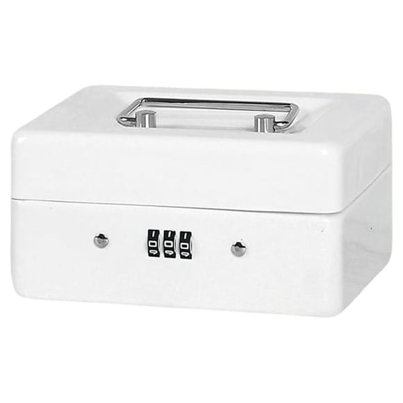 Baohd Boîte à Billets Maison Boutique Porte-Argent Épaissi Métal Dépôt Sécurité Coffre Organisateur Supports de Protection Étui Verrouillable Blanc