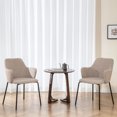 thumbnail image 2 of Gymax Dining Chairs Set of 2 w/ Curved Backrest Wide Seat & Armrests Durable Frame Beige, 2 of 9