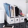 thumbnail image 2 of Sturdy Cardboard Magazine Holder Waterproof Magazine Storage Box Book Bins Desk File Holder Organizer, 2 of 7
