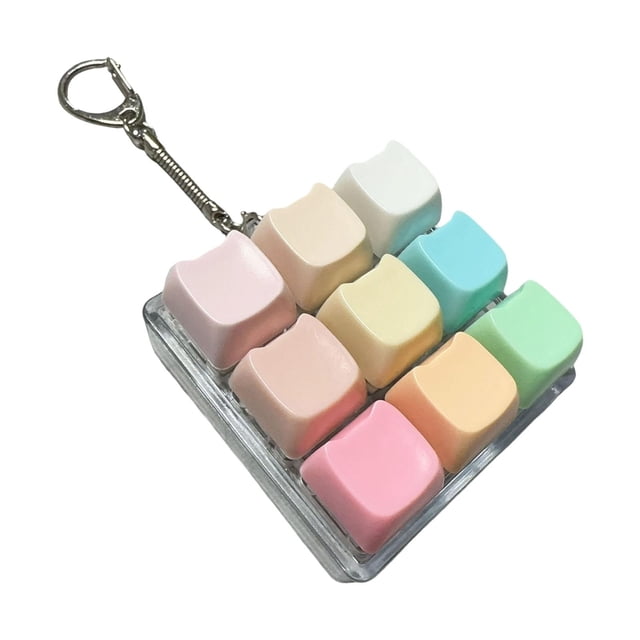 Xuanheng Keyboard Clicker Toy Adults Gifts Funny Lightweight Cube Keyboard Fidget Toy Rainbow Bear