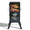 thumbnail image 3 of Kingchii Vertical Charcoal Smoker BBQ Grill with Built-in Thermometer, Portable Smoker for Backyard, Barbecue, and Outdoor Grilling, 3 of 8