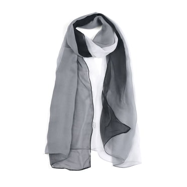INSPIRE CHIC Foulard d'Halloween pour Femme en Mousseline Soyeuse à Dégradé de Couleurs Légère Longue Foulard Châle Noir Blanc
