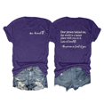 thumbnail image 5 of LUOGENLI T-shirts pour Femme pour Femmes Dames Mode Décontractée Couleur Unie Col Rond T-Shirt à Lettres Imprimées Manches Courtes Haut T-shirts pour Femmes T-shirts Graphiques T-shirts Pêche Saint-Valentin Violet Foncé TTG, 5 of 5