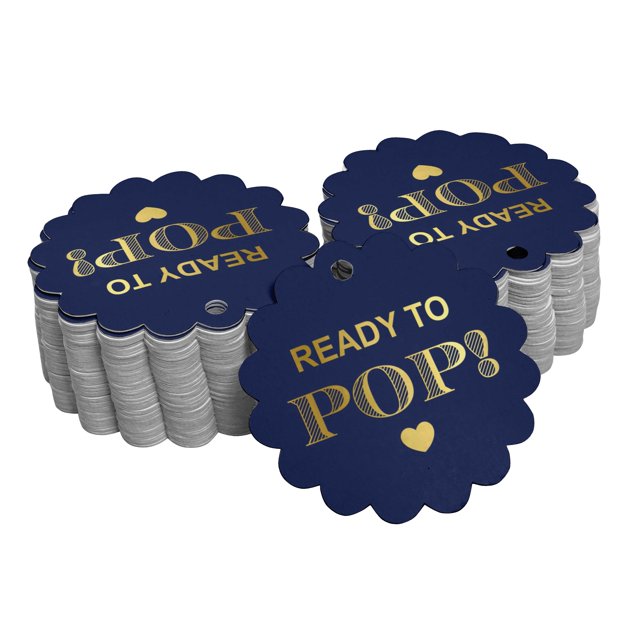 Inkdotpot 50 Pack Ready To Pop Baby Shower Favor Paper Tags Craft Real Gold Foil Hang Tags
