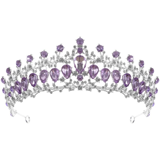 Miangastore Couronne en Strass Alliage de Zinc Style de Mariée 1Pcs 6.3X6.3X2.0In