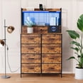 thumbnail image 1 of Commode Intelligente à 11 Tiroirs en Tissu avec Station de Recharge Intégrée, Recharge Sans Fil et Lumières DEL RVB, Conception Industrielle Anti-Basculement, Armoire de Rangement pour Chambre en Plusieurs Couleurs, 1 of 8