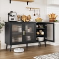 thumbnail image 1 of Yiwa Large Buffet Cabinet, 48" Storage Sideboard, Removable Shelves, Fluted Glass Doors, 1 of 8