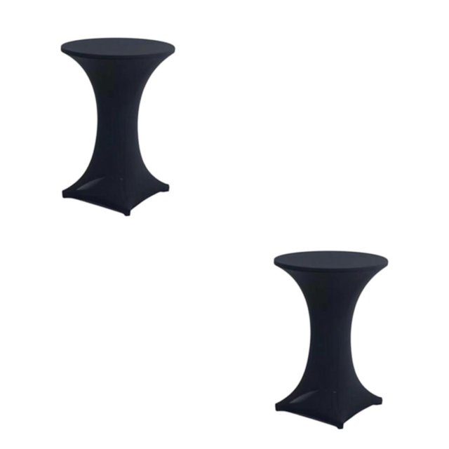 Maytalsory Environmentally Friendly Stretch High Table Cover Easy Care And Stain-resistant black 2Set
