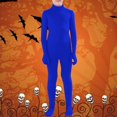 thumbnail image 2 of GDREDA Kids Dancewear Solid Color Spandex Zentai Child Unitard (Blue,M), 2 of 3
