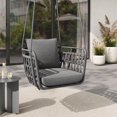 thumbnail image 1 of Modway Kaliah Aluminum Adirondack Chair Swing Patio Furniture, Charcoal, 1 of 10