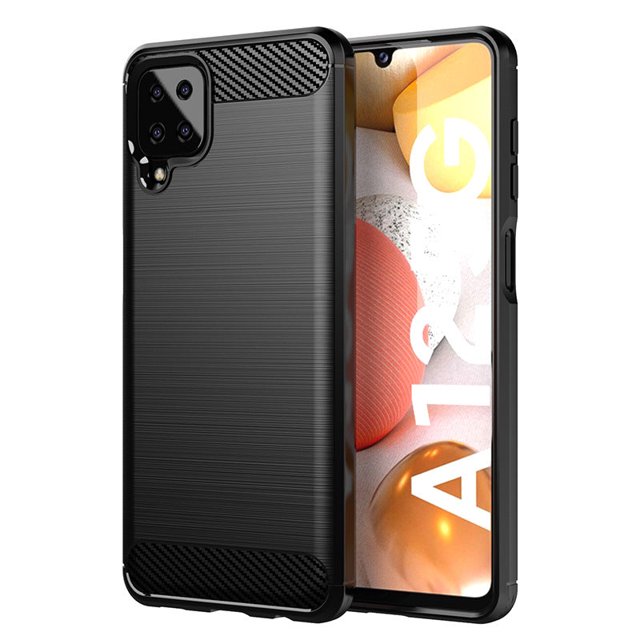 PANDACO Étui en Métal Brossé Noir pour Samsung Galaxy A12