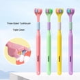 thumbnail image 2 of Three-Sided Soft Bristle Toothbrush - U-Shaped Multi-Angle Deep Cleaning Toothbrush for Adults & Kids - Improves Oral Health, Assorted Colors, 2 of 8