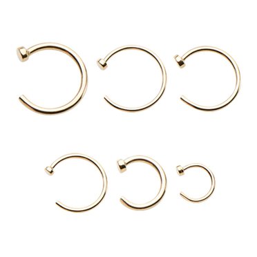 Anneau de Nez Clou Anneau 14K Or Massif Bijou de Perçage Vis 20G 18G 6MM 8MM 10MM