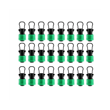 24Pcs Drip Irrigation Tubing End Cap Plug 1/2 Inch Universal End Cap Fitting, for with 16mm Drip Tape Tubing Sprinkler
