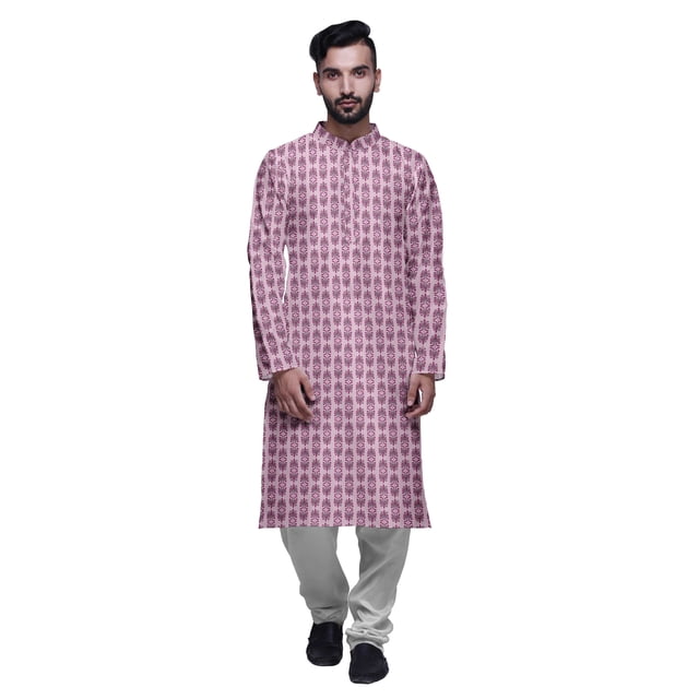 Atasi Ensemble Kurta-Pyjama Long en Coton pour Hommes, Kurta-Pyjama Décontracté de Designer, Vêtements