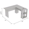 thumbnail image 4 of Safdie & Co. Computer Desk 55L Dark Grey L-Shaped 2 Shelves, 4 of 4