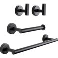 thumbnail image 1 of 4 Piece Bathroom Hardware Set, Matte Black Bathroom, 1 of 5