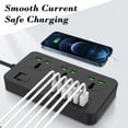 thumbnail image 4 of Chmadoxn 3 Outlets Power Strip Protector 3000W Multi Plug Outlet With 6 USB Off Botton 78.7in Extension Cord With Multiple USB Outlets For Office Dorm Room USB Socket, 4 of 6