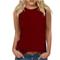 thumbnail image 1 of Erwazi Débardeurs d'Été pour Femmes Grande Taille Col Rond Sans Manches Chandails Basiques pour Femmes T-Shirts Décontractés Amples, 1 of 4