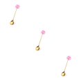 thumbnail image 4 of Transemion 1/2/3/5 Cartoon Adorable Restaurant Hotel Tableware Portable Washable Stainless Steel Stirring Mixing Dinnerware Cake Flatware Candy Spoon Pink 3PCS, 4 of 6
