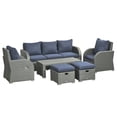 thumbnail image 1 of Outsunny Mobilier de Jardin avec Coussins, Bleu Foncé, 1 of 8