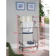 thumbnail image 2 of Kings Brand Furniture Metal Free Towel Rack Stand with Shelf, Pewter, 2 of 2