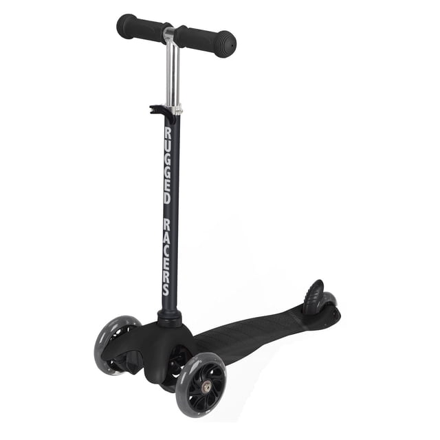 Rugged Racer Mini 3-Wheel Scooter With LED Lights in Black