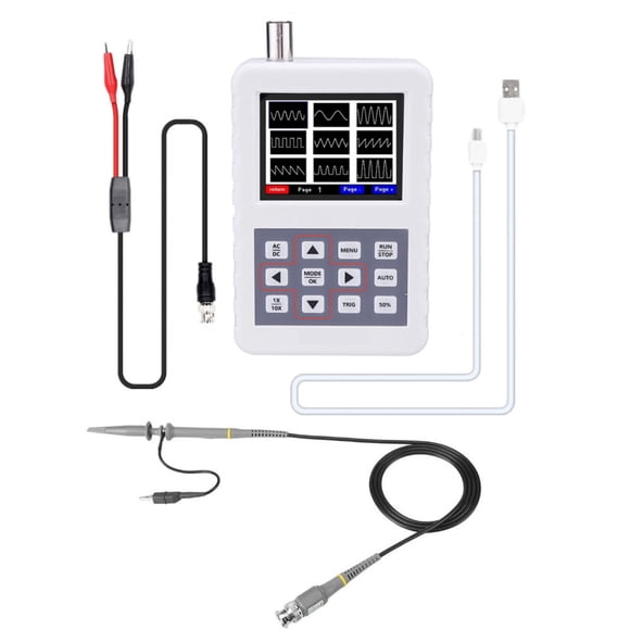 Amdohai DSO PRO Digital Oscilloscope Handheld Oscilloscope Mini Palm Size Oscilloscope with 5M Bandwidth 20MS/s Sampling Rate with P6100 Oscilloscope Probe