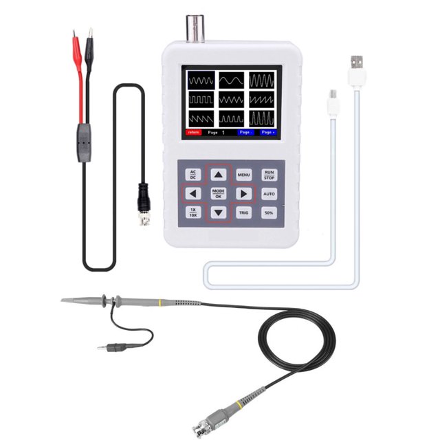 Amdohai DSO PRO Digital Oscilloscope Handheld Oscilloscope Mini Palm Size Oscilloscope with 5M Bandwidth 20MS/s Sampling Rate with P6100 Oscilloscope Probe