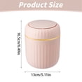 thumbnail image 3 of ZTTD Mini Desktop Trash Can, Press-Type Countertop Wastebasket with Lid, Small Plastic Garbage Can for Bathroom Bedroom Living Room Dressing Table(Pink), 3 of 9
