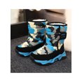 thumbnail image 4 of MAWCLOS Bottes Mi-Mollet Unisexes Bout Rond Chaussures d'Hiver Plateforme Antidérapantes Botte de Neige Doublée Peluche Randonnée Chaussure Chaude Camouflage Bleu 3Y, 4 of 9