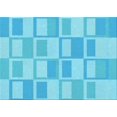 thumbnail image 1 of Ahgly Company Machine Washable Indoor Rectangle Transitional Bright Turquoise Blue Area Rugs, 7' x 10', 1 of 7