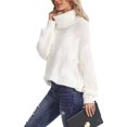 thumbnail image 3 of Faithtur Chandail à Col Roulé Mignon pour Femmes Couleur Unie Manches Longues Pull Tricoté pour Automne Mode Urbaine Chaud, 3 of 4
